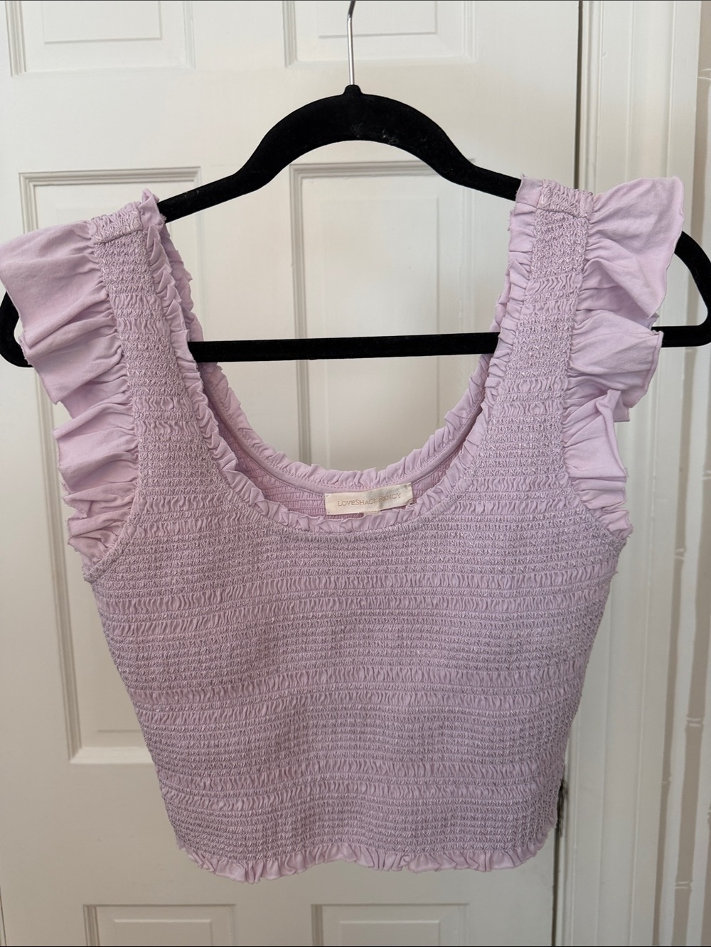 LoveShackFancy Lavender Smocked Ruffle Tank - Picture 5 of 6
